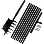 Vidaxl tarire de sol avec manche 200 mm et tube dextension 9 m acier