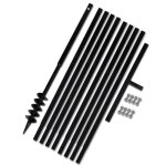 Vidaxl tarire de sol avec manche 80 mm et tube dextension 9 m acier