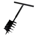 Vidaxl tari�re de sol avec m�che de tari�re 200 mm acier noir - 8718475879251