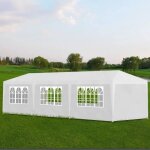 Vidaxl tente de rception blanc tonnelle pavillon chapiteau de jardin patio 90338