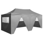 Vidaxl tente de r�ception pliable avec 4 parois tonnelle de jardin tonnelle de patio pavillon de terrasse ...