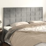 Vidaxl ttes de lit 4 pcs gris clair 80x5x78 - 88 cm velours3116386