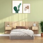 Vidaxl tte de lit avec armoires chne sonoma bois dingnierie 3115678