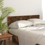 Vidaxl tte de lit chne fum 160x15x80 cm bois dingnierie 816973