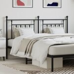 Vidaxl t�te de lit de remplacement m�tal noir 160 cm t�te de lit pour lit double t�te de lit noire t�te ...