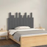 Vidaxl tte de lit murale gris 108x3x80 cm bois massif de pin 824775