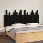 Vidaxl tte de lit murale noir 166x3x80 cm bois massif de pin 824812