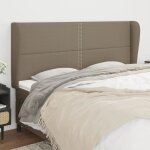 Vidaxl t�te de lit avec oreilles taupe 203x23x118 - 128 cm tissu3117842