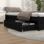 Vidaxl tiroirs de lit 2 pcs noir bois de pin massif 814988