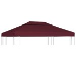 Vidaxl toile suprieure double de belvdre 310 g / m 4x3 m bordeaux