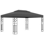 Vidaxl tonnelle avec double toit 3x4 m anthracite