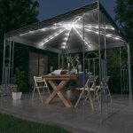 Tonnelle - vidaxl - 3070339 - 300x300 cm - anthracite - guirlande lumineuse led