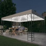 Tonnelle - vidaxl - 4x3x27 m - blanc - guirlande lumineuse led - rsistante  leau