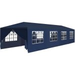 Tonnelle de jardin - vidaxl - 3 x 12 m - bleu - r�sistant aux uv - panneaux lat�raux amovibles