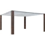 Vidaxl tonnelle avec toit r�sine tress�e 400x400x200cm marron et cr�me