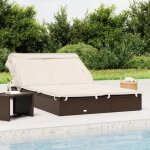 Vidaxl transat 2 places avec toit pliable marron 213x118x97 cm 319649