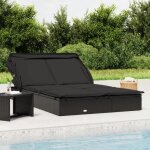Vidaxl transat 2 places avec toit pliable noir 213x118x97 cm 319652