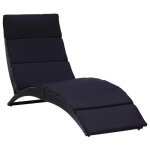 Vidaxl transat avec coussin rsine tresse noir