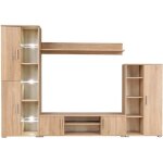 Vidaxl unit� murale tv avec lumi�res led armoire de t�l�vision avec �tag�re meuble t�l� de salon int�rieur ...