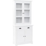 Vidaxl vaisselier avec 4 portes mdf et bois de pin 80 x 40 x 180 cm