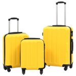Vidaxl valise rigide 3 pcs jaune abs 91876