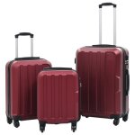 Vidaxl valise rigide 3 pcs rouge bordeaux abs 91874 Vidaxl valise rigide 3 pcs rouge bordeaux abs 91874