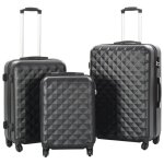 Vidaxl valise rigide 3 pcs noir abs 91886