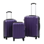 Vidaxl valise rigide 3 pcs violet abs 91877