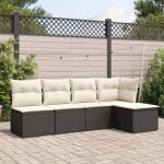 Vie salon de jardin 5 pcs avec coussins noir r�sine tress�e a3217516 ve017