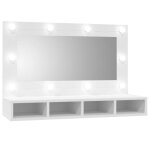 Viesurchoix armoire � miroir avec led blanc 90x315x62 cm 117197