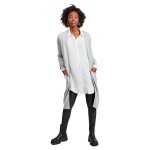 Gilet long en maille vila pour femme - light grey mélange - col arrondi - taille xl Gilet long en maille vila pour femme - light grey mélange - col arrondi - taille xl