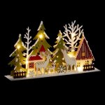 Dcoration intrieur renne + sapin 13 lampes pice en bois - feeric lights & christmas