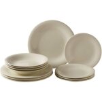 Villeroy & boch 12 pices lot de 4 assiettes pour dbutants couleur naturelle in porcelaine