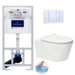 Villeroy & boch pack wc bti - support + wc sat brevis sans bride et fixations invisibles + plaque chrome ...