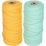 Vingvo cordon de coton 2pcs 100 m�tres de fil de coton corde � tricoter tresse macram� main bricolage ...