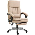 Vinsetto - fauteuil de bureau massant - simili cuir - 67x 69x1145cm - beige