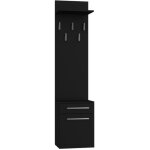 Vioni - meuble vestiaire dentr�e - portemanteau mural avec �tg�re - 5 crochets - tiroir + meuble de rangement ...