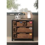 Commode - vipack - alex - pin massif - laqué noir - 4 tiroirs - style industriel Commode - vipack - alex - pin massif - laqué noir - 4 tiroirs - style industriel