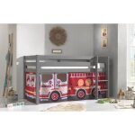 Vipack - tente de lit fire truck en coton pour lits mi - hauteur charlotte et astrid Vipack - tente de lit fire truck en coton pour lits mi - hauteur charlotte et astrid