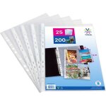Pochettes perfor�es a4 - viquel - transparent - bord renforc� - lot de 25 - capacit� 200 photos