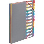 Trieur document - viquel - a4 - 12 compartiments - gris - polypropylne