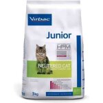 Croquettes - virbac - veterinary hpm neutered chat junior - 3kg - faible en glucides - riche en protines ...