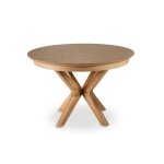 Virtuoso - table  manger ronde extensible - effet bois - 4  8 personnes - bois