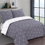 Vision - parure de lit hugo reversible - 100% coton flanelle - housse 140x200cm + 1 taie doreiller 65x65cm ...