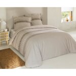 Vision parure de couette anthony - 100% coton - 240 x 260 cm - beige