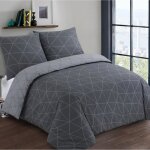 Vision parure de couette hugo - 100% coton - 1 housse de couette 240 x 220 cm + 2 taies doreiller 65 ...