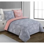Vision - parure housse de couette - ginko gris 200x200cm - 100% coton