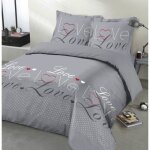 Vision - parure de lit love - 100% coton - 1 housse de couette 200 x 200 cm + 2 taies doreiller 65 x ... Vision - parure de lit love - 100% coton - 1 housse de couette 200 x 200 cm + 2 taies doreiller 65 x ...