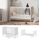 Vitalispa lit � barreaux lit b�b� lit enfant tobi blanc lit �volutif