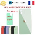 Vitre arri�re - cojoy - iphone 12 - vert - adh�sif inclus - trous cam�ras larges